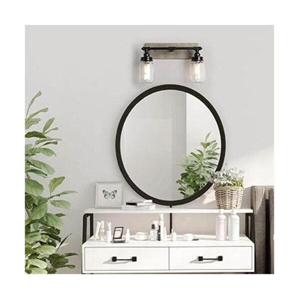 LALUZ Lámpara de baño de madera sintética 2 luces de