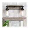 LALUZ Lámpara de baño de madera sintética 2 luces de