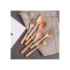 Kyien Juego de 6 cucharas y tenedores para sopa de madera_5