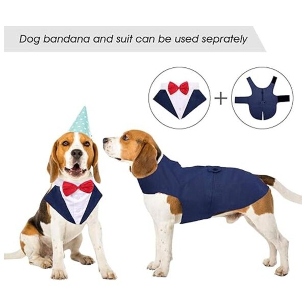 Kuoser Dog Tuxedo Dog Suit and Bandana Set Dogs Tuxedo_2