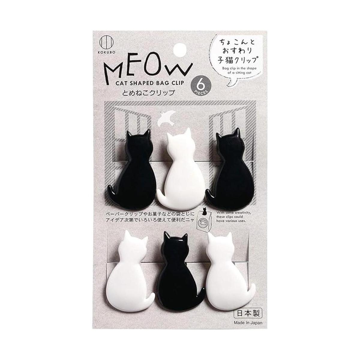 Kokubo Clips para bolsas en forma de gato pinzas de