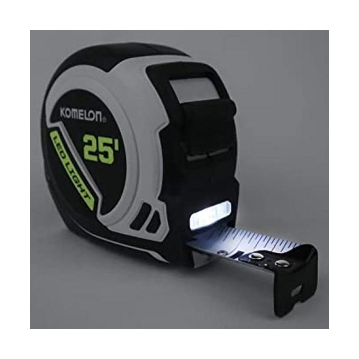 Komelon Cinta métrica de luz LED blanconegro 25 pies