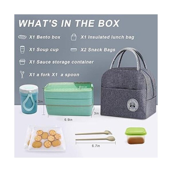 Koccido Kit de lonchera tipo Bentocaja de almuerzo_2