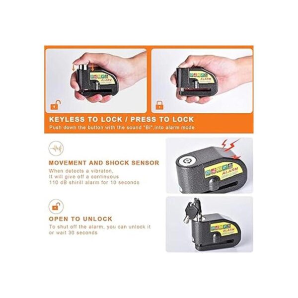 Cerradura de freno de disco de alarma de motocicleta_4