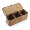 Cesta de almacenamiento de hierba marina con tapa_1