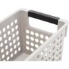 Cestas de plástico gris con asas para baño lavandería