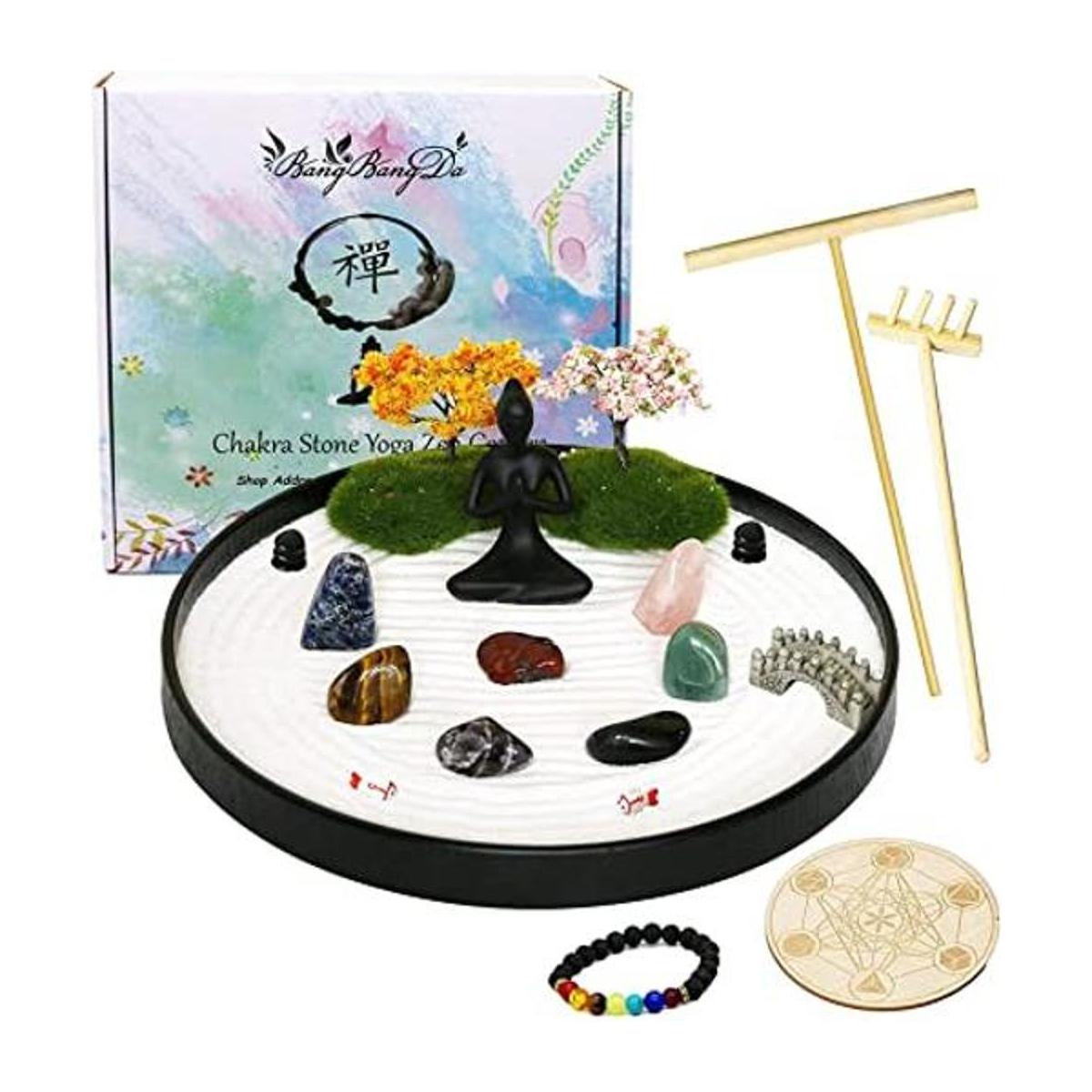 Chakra Stone Yoga Zen Garden Kit de altar de meditación