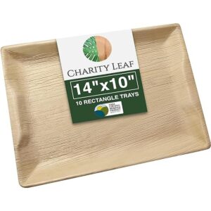 Charity Leaf Bandejas desechables de hoja de palma de 14 x_1