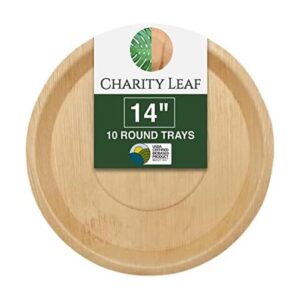 Charity Leaf Bandejas redondas desechables de hoja de_1
