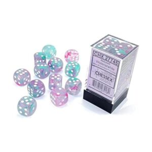 Chessex Nebula 0.630 in D6 GlicinaBlanco con bloque de_1
