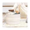 CherryNow Cesta de almacenamiento tejida de color blanco_4