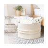 CherryNow Cesta de almacenamiento tejida de color blanco_3