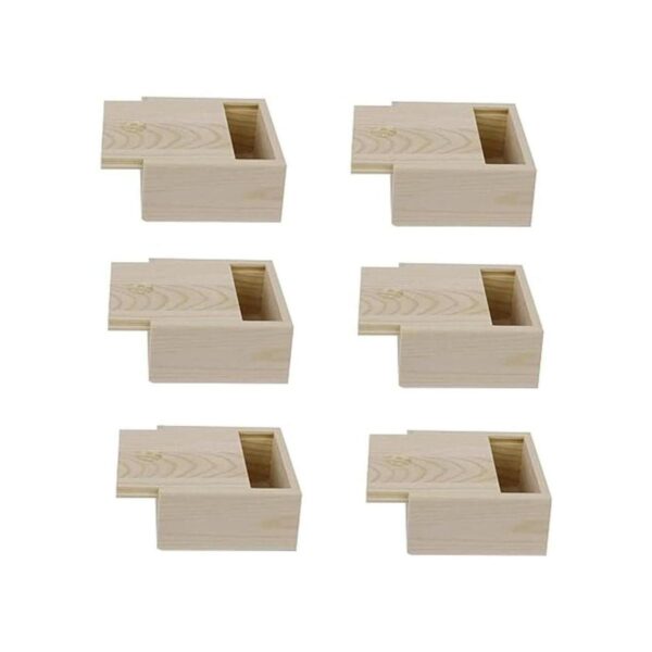 Chris.W 6 cajas de almacenamiento de madera sin terminar