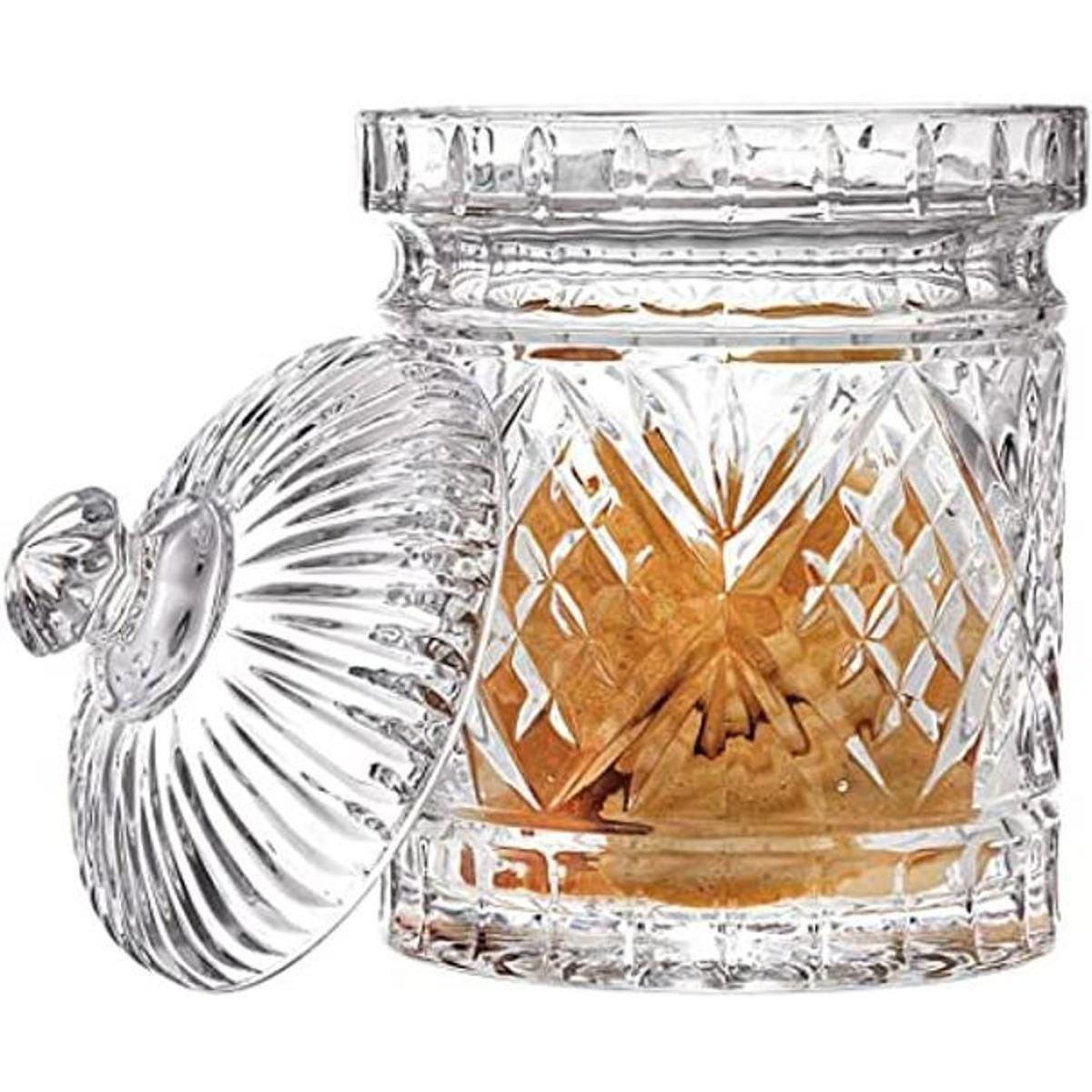 Churchill China Godinger Tarro de cristal con tapa 8.5 in