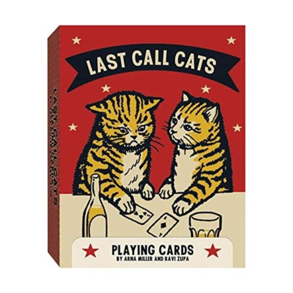 Chronicle Books Last Call Cats Cartas de juego color azul_1