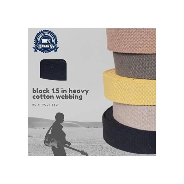 Cinta de algodón pesado de 1 12 pulgadas negro 10