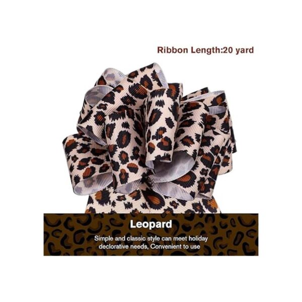 Cinta de grogrén con estampado de leopardo 1.5 pulgadas