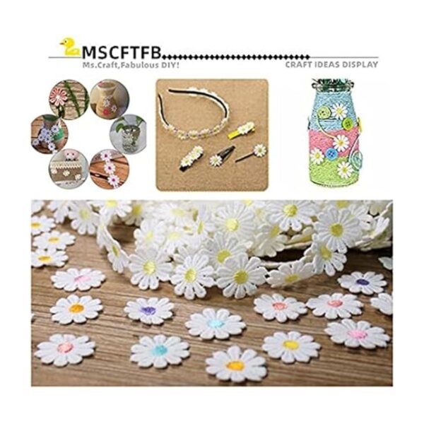 Cinta de encaje con flores y apliques de encaje de 15