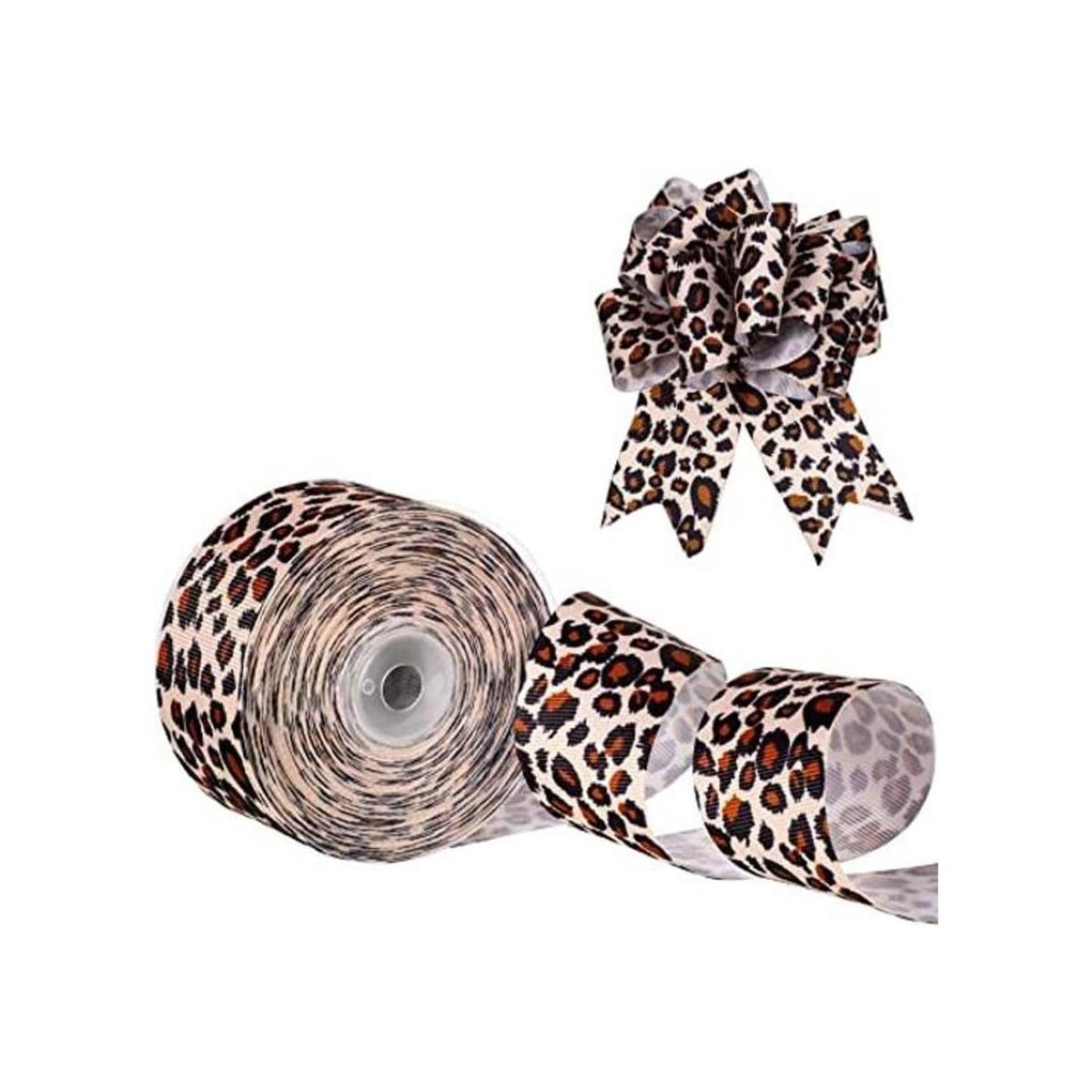 Cinta de grogrén con estampado de leopardo 1.5 pulgadas