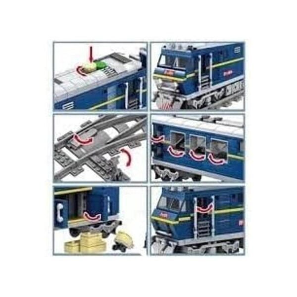 City Series Power Blue Cargo Train Building Blocks