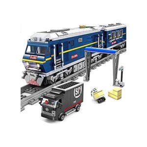 City Series Power Blue Cargo Train Building Blocks