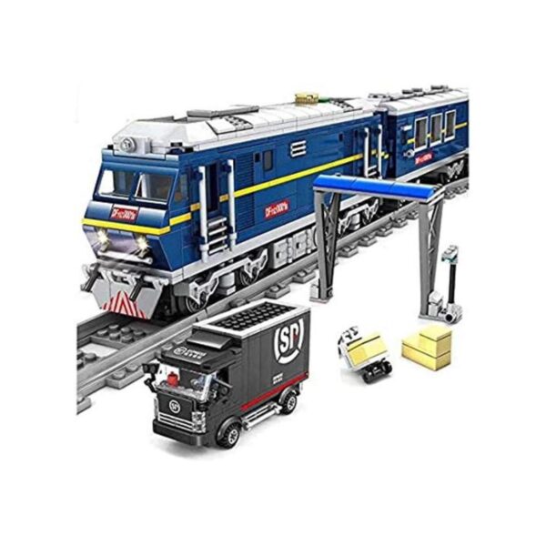 City Series Power Blue Cargo Train Building Blocks