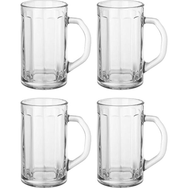 Circleware Tazas de cerveza de vidrio con asa juego de 4_2
