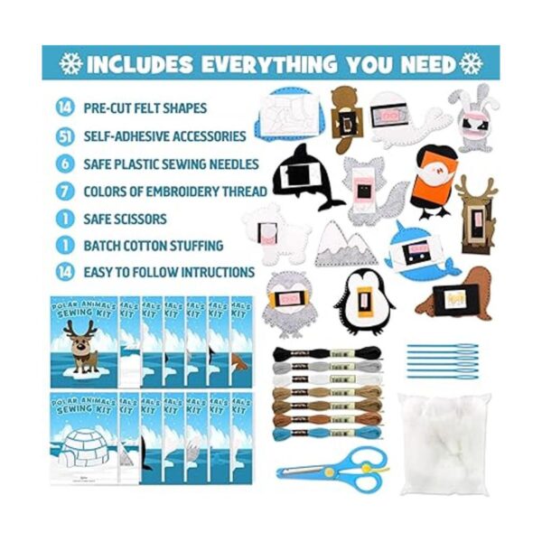 CiyvoLyeen Kit de costura de animales polares para niños_3