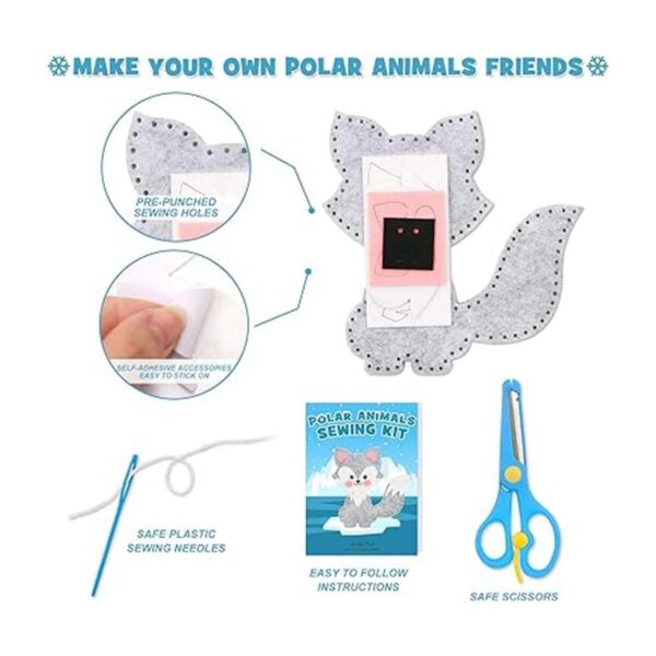 CiyvoLyeen Kit de costura de animales polares para niños_5