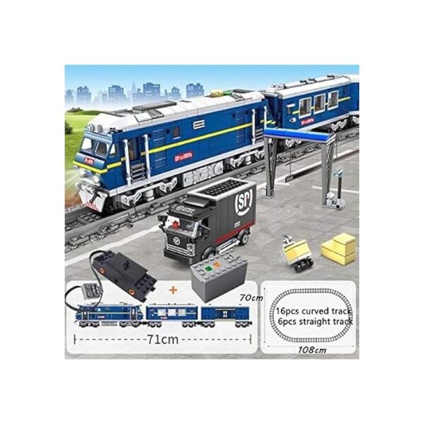 City Series Power Blue Cargo Train Building Blocks