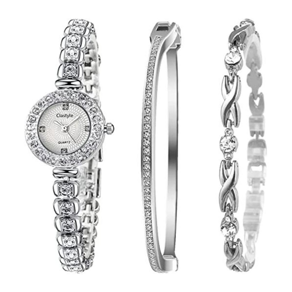 Clastyle Relojes de pulsera de acero inoxidable elegantes