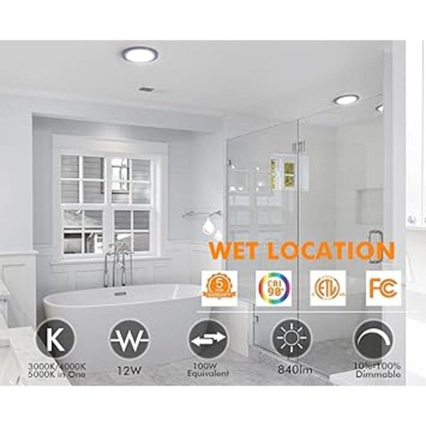 Cloudy Bay Lámpara de techo LED empotrada de 7.5 pulgadas