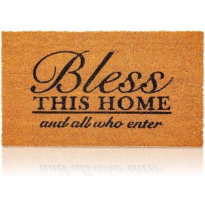 Coco Coir Bless This Home and All Who Enter Tapete para