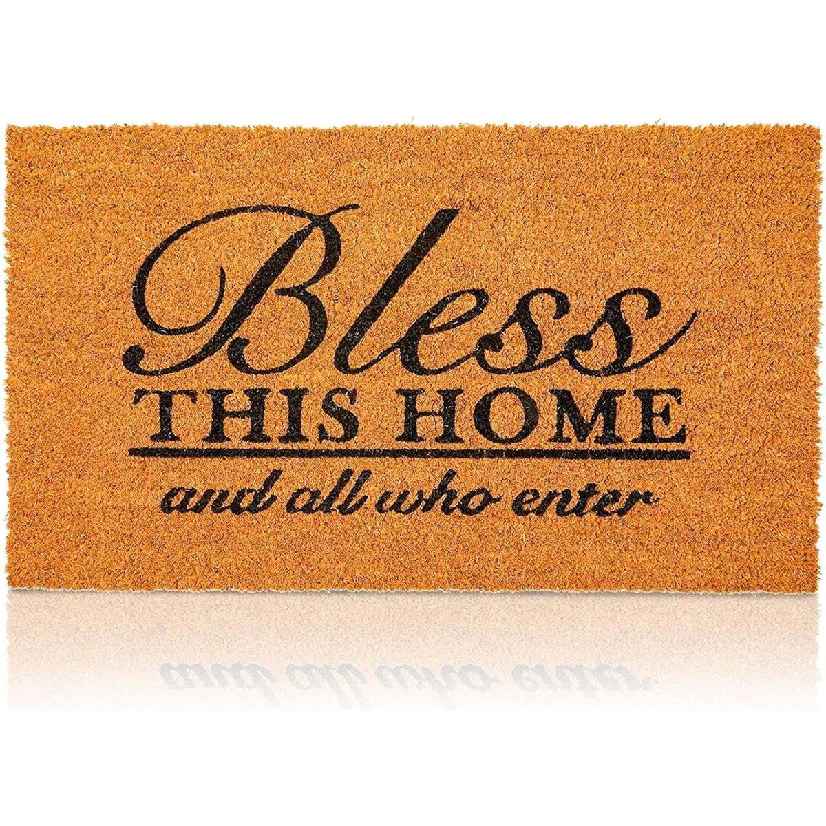 Coco Coir Bless This Home and All Who Enter Tapete para