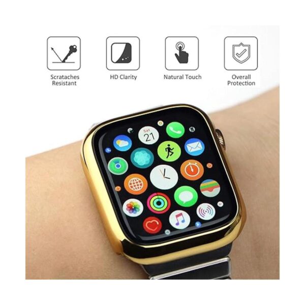 Cogift Funda rígida dorada compatible con Apple Watch_5