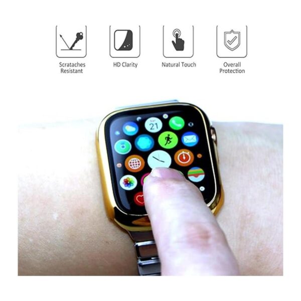 Cogift Funda rígida dorada compatible con Apple Watch_4