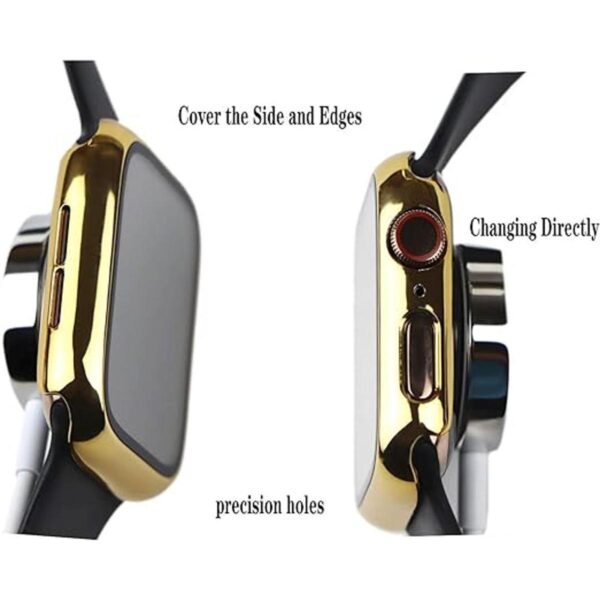 Cogift Funda rígida dorada compatible con Apple Watch_2