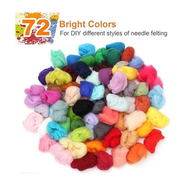 Coitak Hilo de lana de fibra de 72 colores para hilar_3
