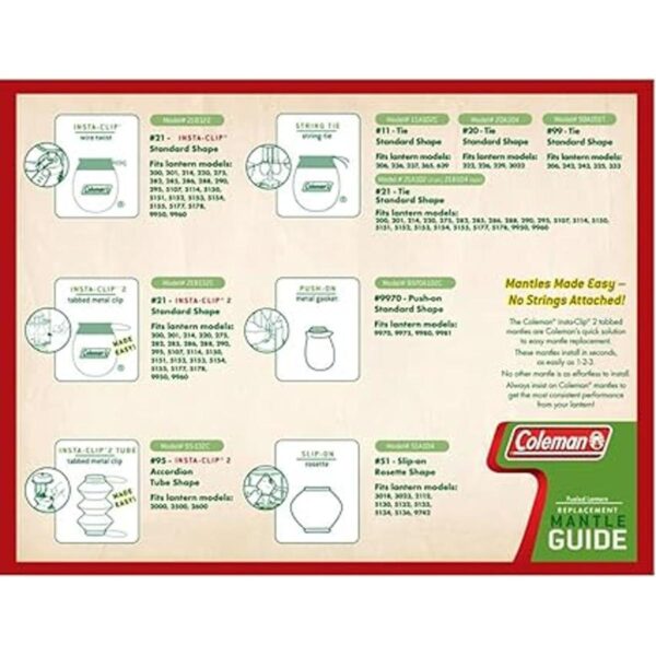 Coleman 95 InstaClip Accordion Shape Mantle 2 paquetes de_3