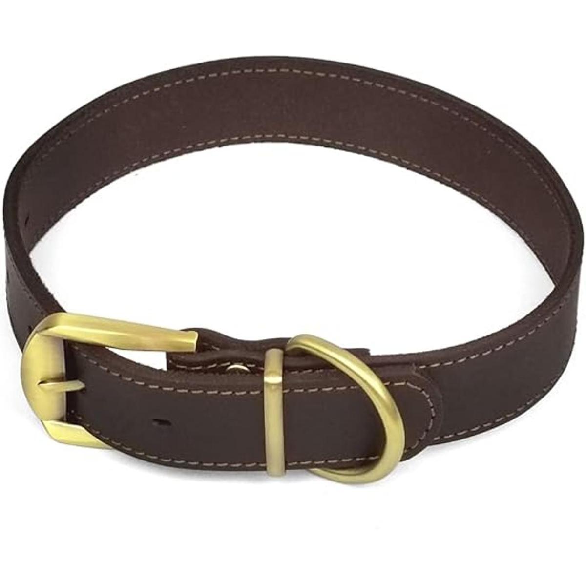 Collares clásicos para mascotas collar de cuero ajustable