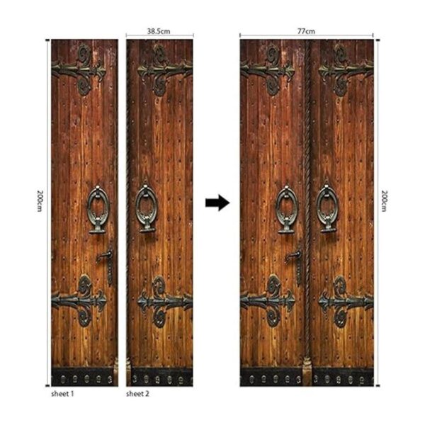 ColorSpring Calcomanías 3D clásicas de madera para puerta_2