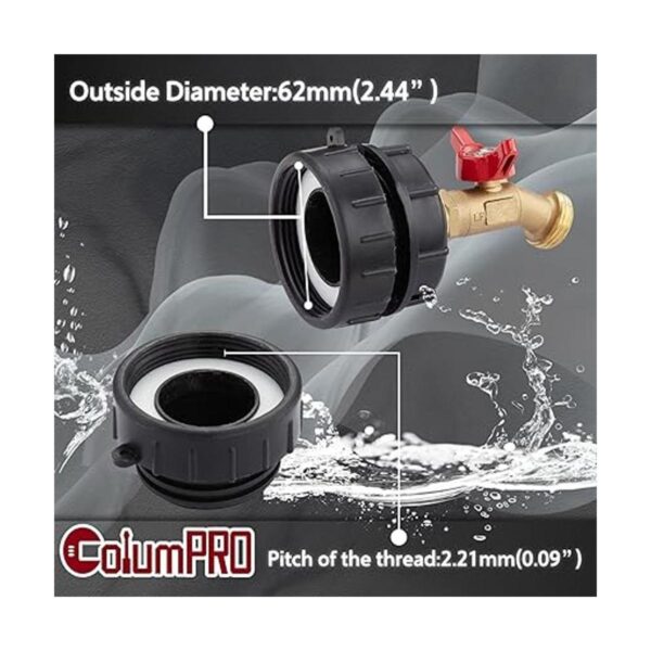 ColumPRO Adaptador IBC sin plomo de 275 a 330 galones