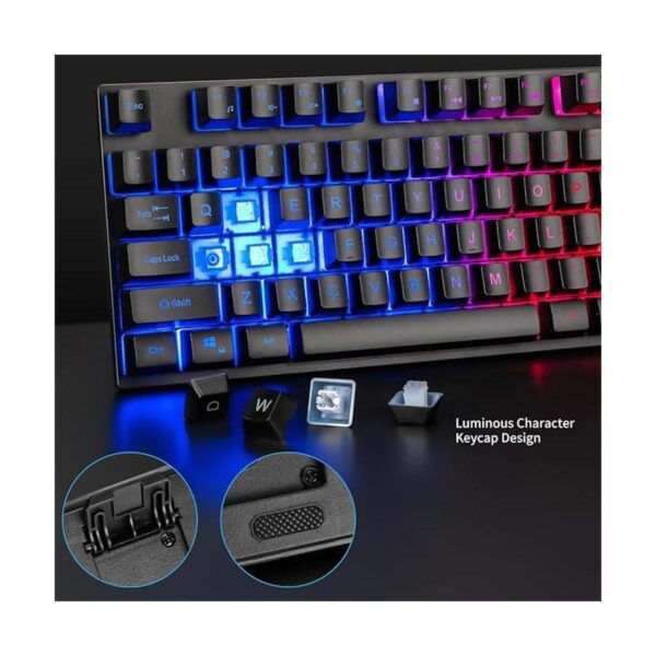 Combo de teclado y mouse LED con cable para juegos con