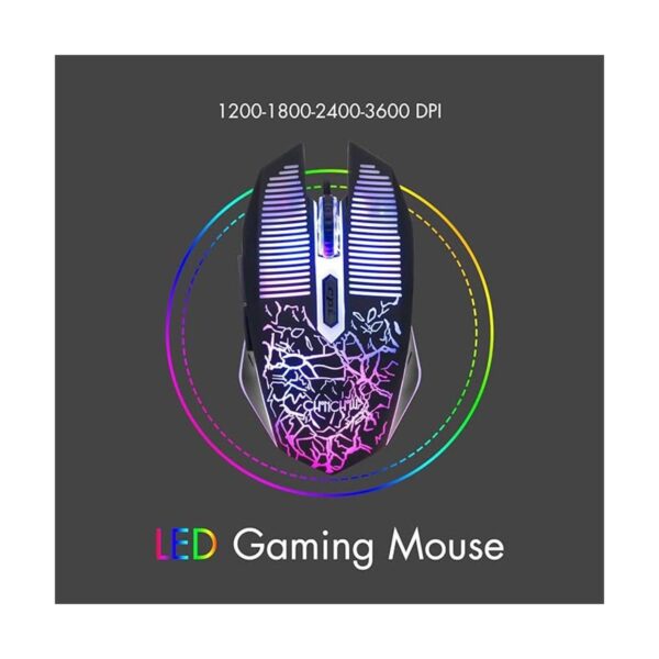 Combo de teclado y mouse LED con cable para juegos con