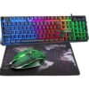 Combo de teclado y mouse LED con cable para juegos con
