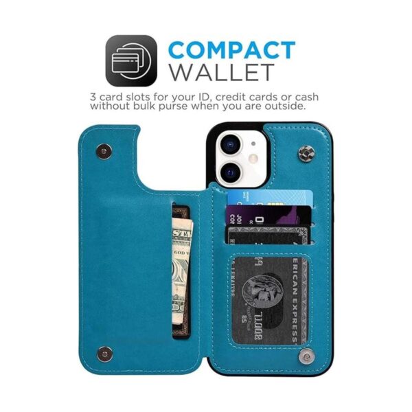 Compatible con iPhone 12 Mini 5G funda cartera funda con_2