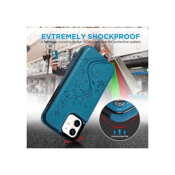 Compatible con iPhone 12 Mini 5G funda cartera funda con_5