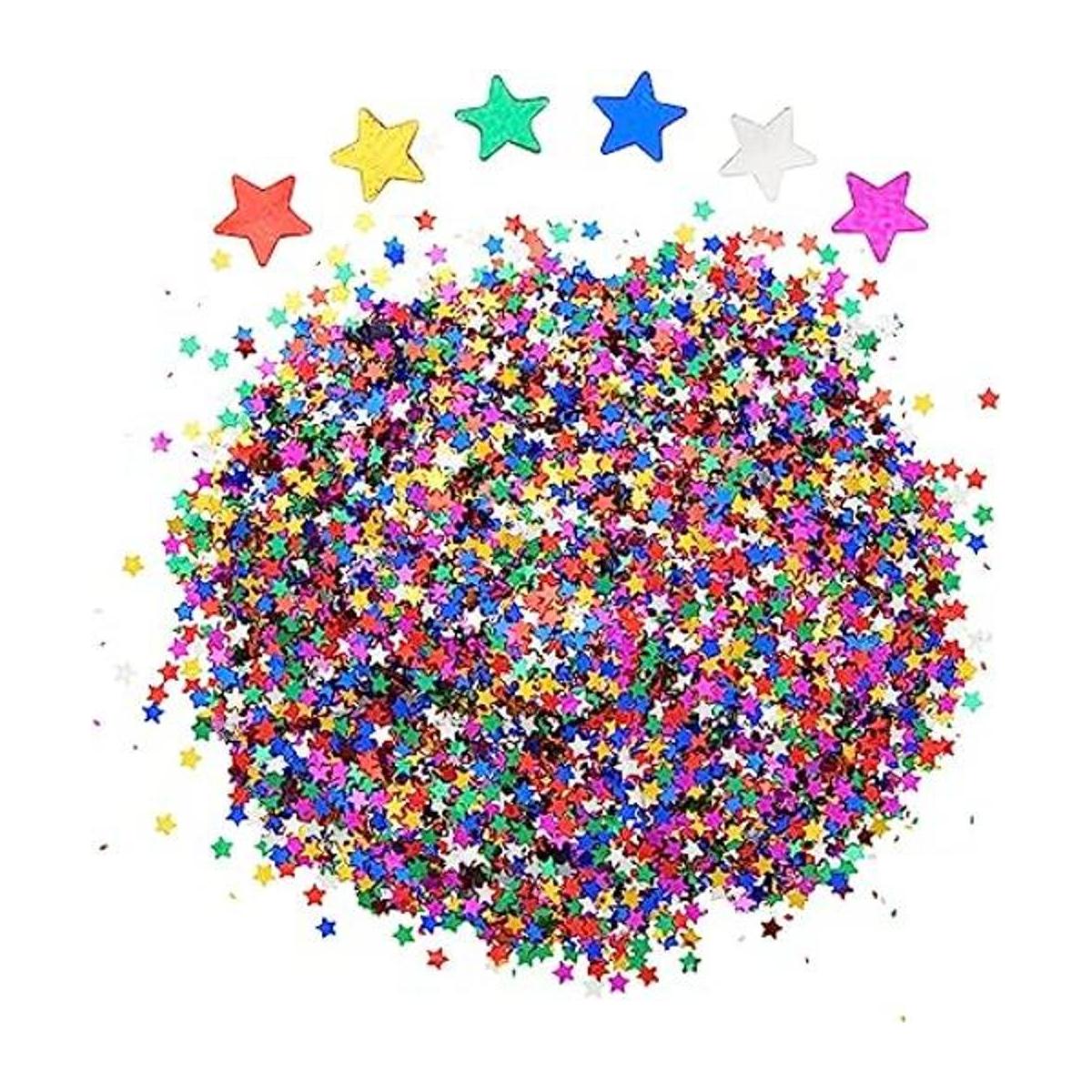 Confeti de estrella arcoíris de 7 onzas para mesa papel