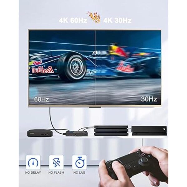 Conmutador HDMI con mando a distancia 5 puertos 4K 60Hz_3
