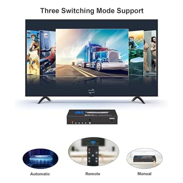 Conmutador HDMI con mando a distancia 5 puertos 4K 60Hz_2